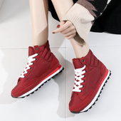 2025冬季 系带纯色保暖防滑男女泡沫底棉鞋 高帮雪地棉鞋 男女情侣款