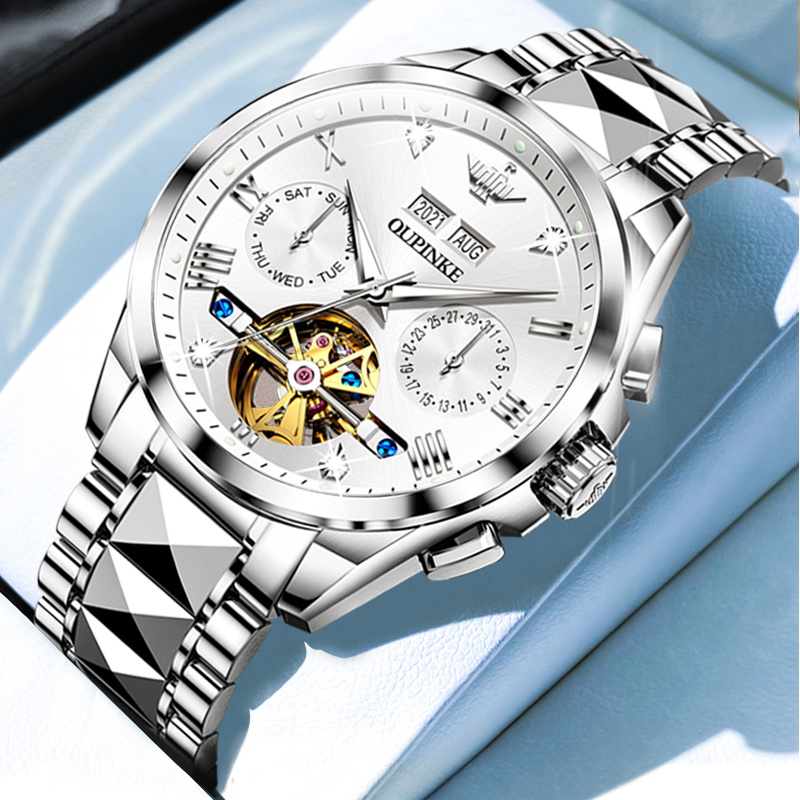 防水夜光镂空男士瑞士机械表