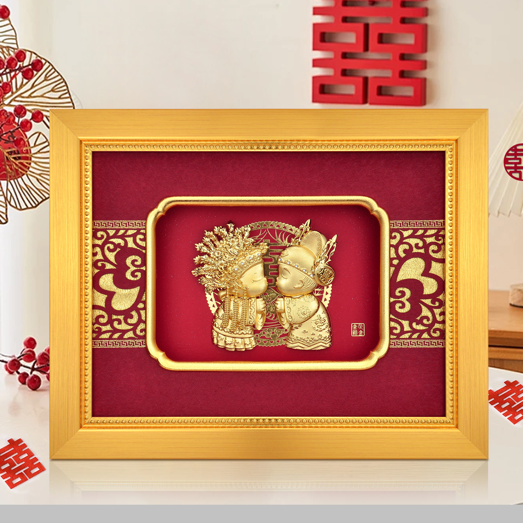 足金娃娃结婚送新人礼物新娘姐姐闺蜜朋友新婚高档实用装饰品摆件