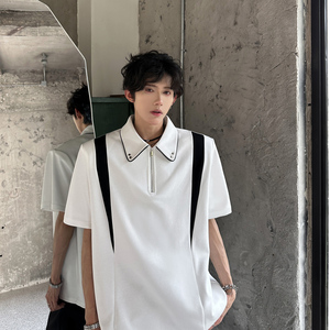 T92 新重磅小众设计感短袖polo计师款韩版潮流翻领半袖T男 P58图片