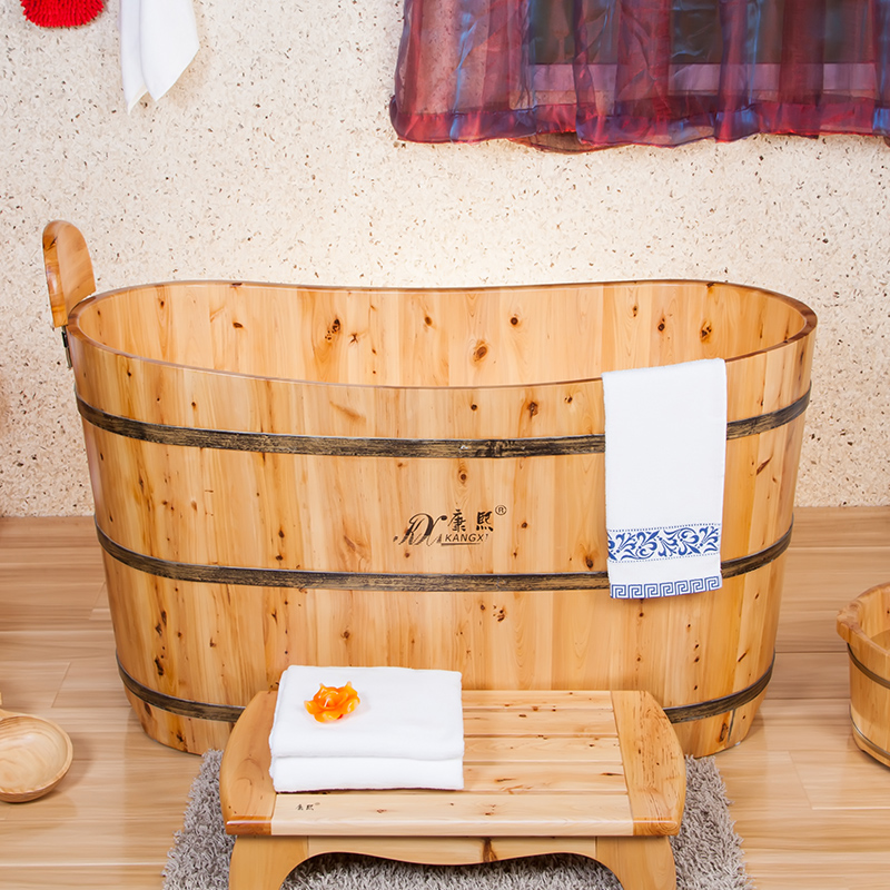 康熙柏木洗澡桶单人浴缸