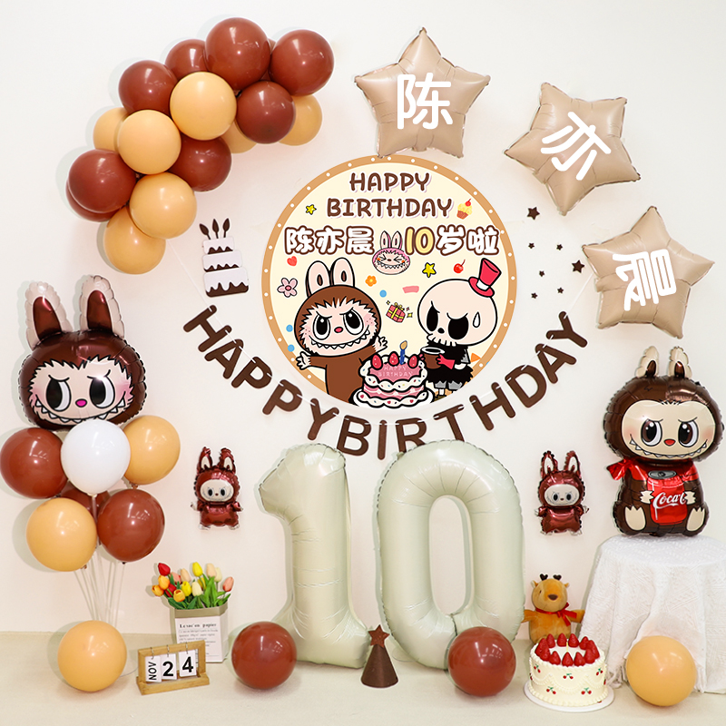 拉布布主题生日布置海报装饰