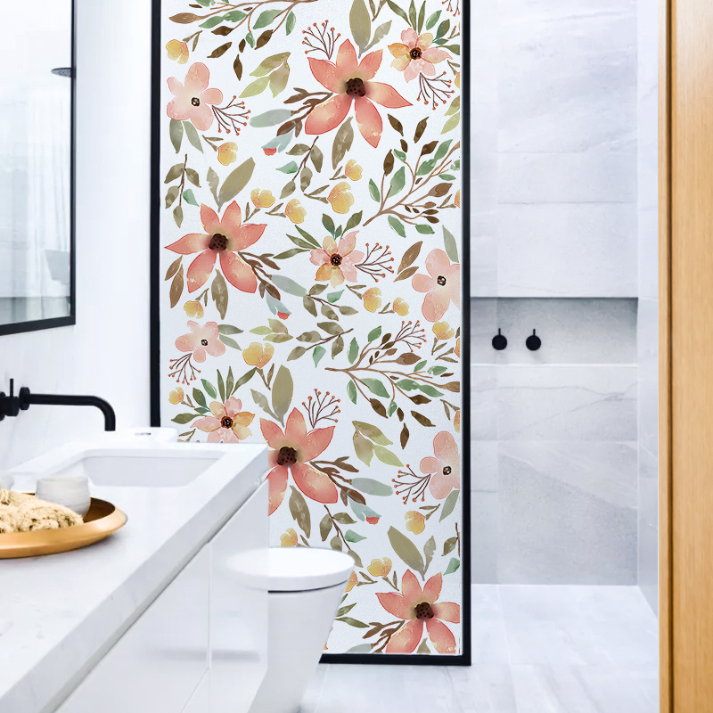 卫生间玻璃贴膜防窥防走光磨砂窗户贴纸透光不透人玻璃贴纸静电贴