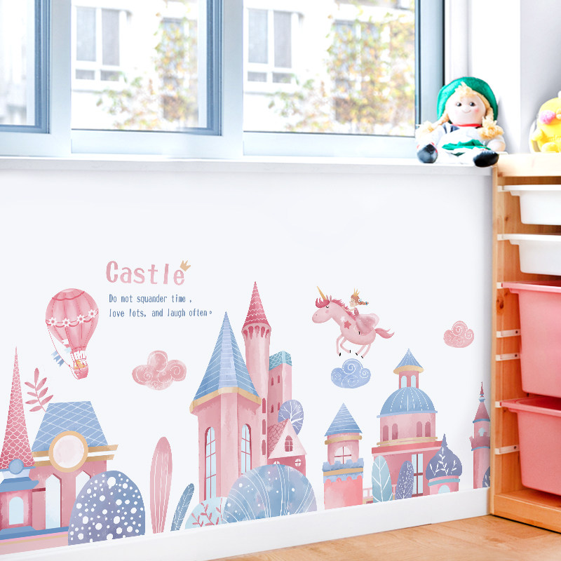 壁纸自粘卧室布置卡通城堡贴画公主房间装饰床头背景墙贴纸网红贴,家居饰品,软装墙贴,淘宝优惠券,粉丝福利购,淘宝优惠卷