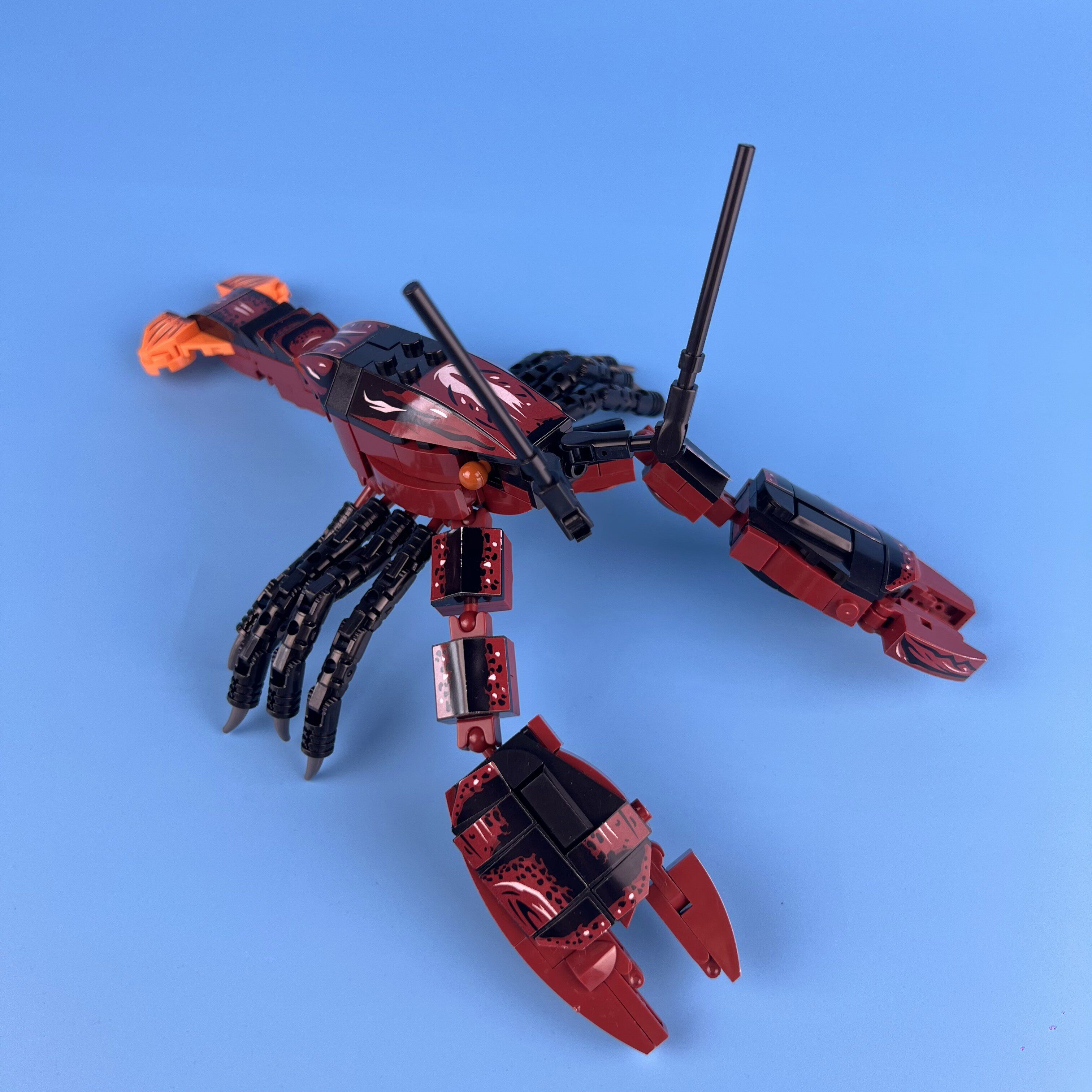 适用于乐高海洋生物动物螃蟹龙虾鲨鱼积木变形机甲生日礼物