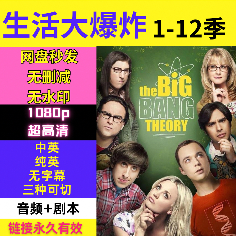 美剧生活大爆炸1-12The Big Bang Theory1080超清生活大爆炸全集