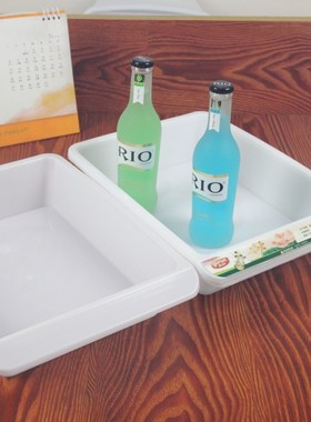 塑料白色陈列盒收纳冰盘冰箱收纳盒麻辣烫收纳产品展示盒食品盒子