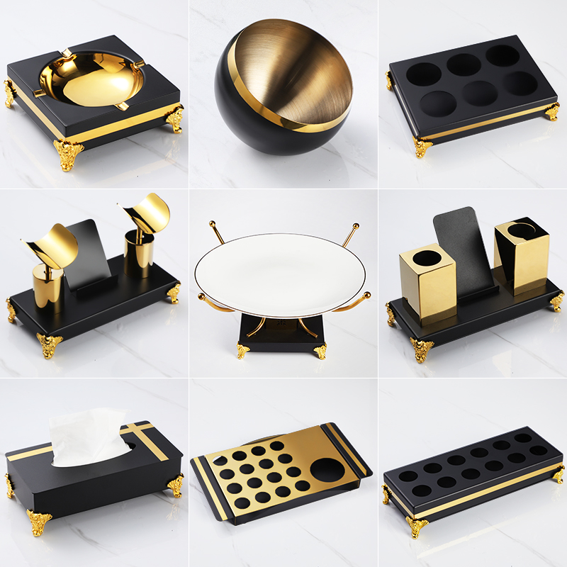 ktv摆台用品全套麦克风话筒架酒吧烟灰缸纸巾盒桌面果盘专用摆件