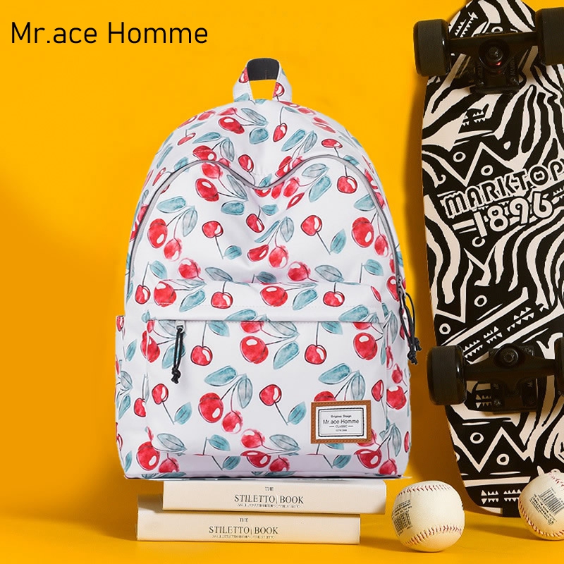 mr.acehomme校园女双肩包印花
