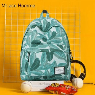 Mr.ace homme新款女包时尚潮流双肩包学院风书包印花学生电脑背包