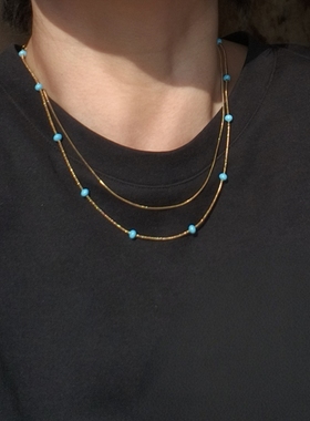 小众品牌 OG Loc  钛钢蛇骨链 双层 两戴款项链