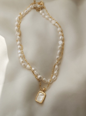 项链OGLoc贝壳串珠珍珠