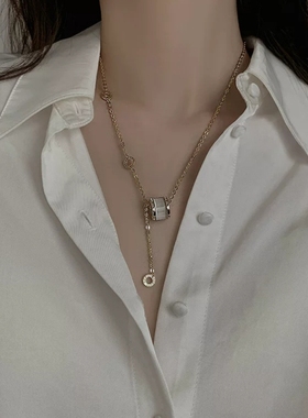 青岛饰品 钛钢K金项链铜镀金坠子转运珠 OG Loc小众品牌设计