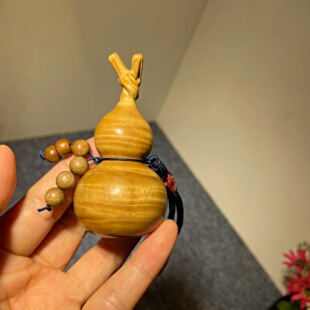金丝楠龙头葫芦福禄木雕车挂饰创意家居天然材质原木小摆件手把件