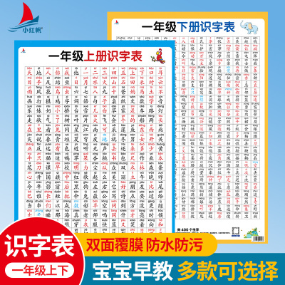 一年级上册+下册识字表挂图