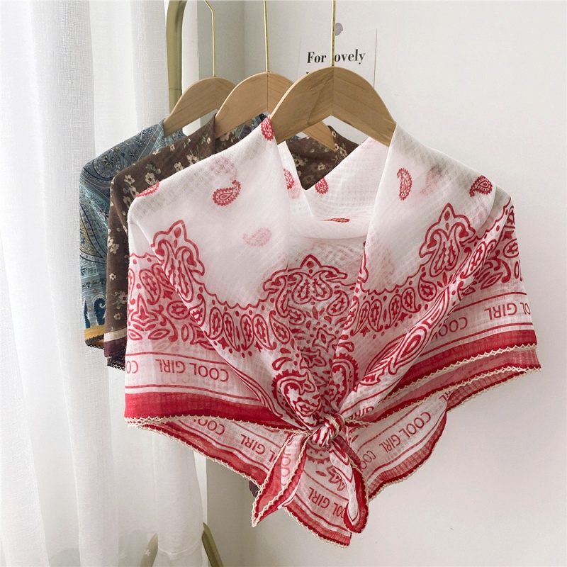 90棉麻方巾围巾女春秋夏季薄款韩