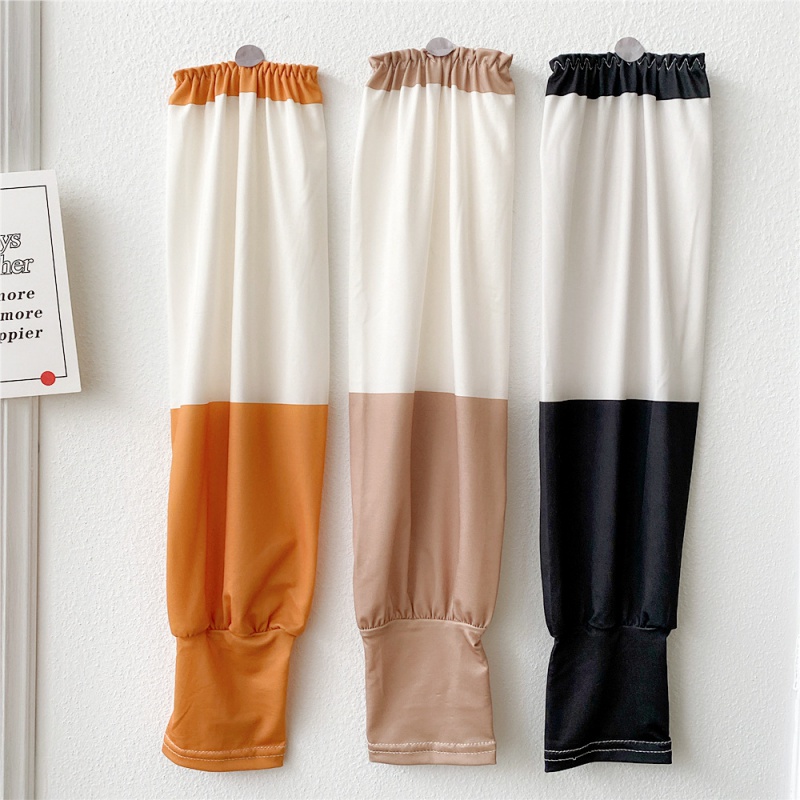 双色拼接夏季冰袖防晒袖套男女冰