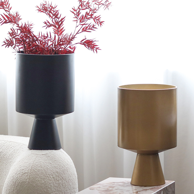 极简金属大花瓶客厅酒店大堂桌面