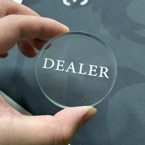 德州扑克圆形高档亚克力水晶DEALER庄家位庄码压牌片button指示牌