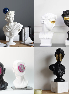 欧式现代蓝球希腊人物像雕像玛瑙