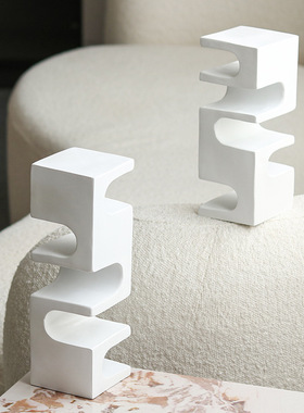 现代极简创意抽象几何凹槽摆件样