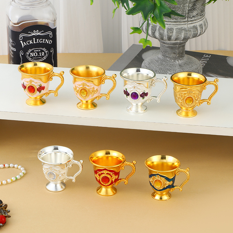 金属白酒杯欧式创意带把一两杯子