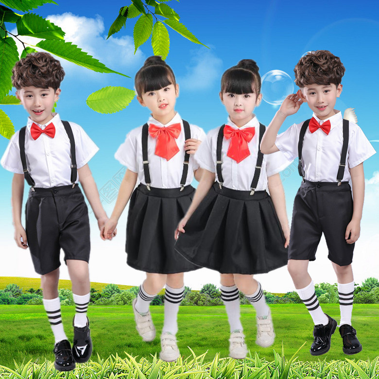 儿童礼服西服套装花童背带裤钢琴表演合唱朗诵幼儿园毕业演出服