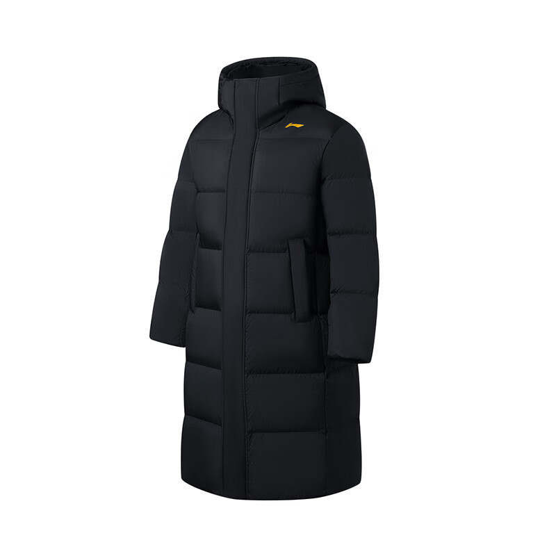 李宁长款羽绒服男冬新款健身系宽松时尚休闲保暖鸭绒羽绒服AYMS02