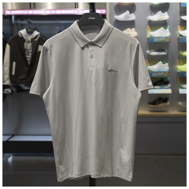 李宁短袖上衣t恤衫男2025夏季POLO衫健身系列透气宽松半袖APLV037