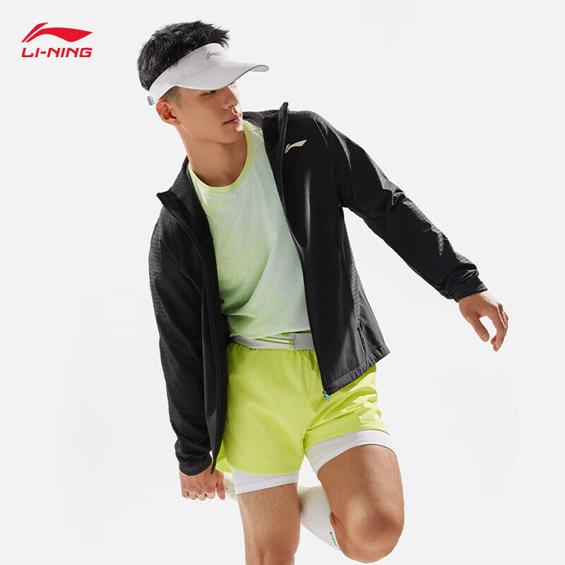 李宁风衣时尚男2024冬季新款反光加绒保暖防泼水运动外套AFDU349