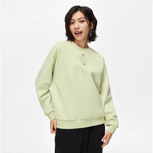 运动潮流套头衫 休闲宽松保暖上衣AWDT760 新款 李宁卫衣女2025冬季