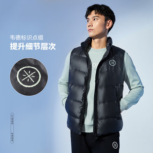 李宁羽绒马甲男士 韦德立领上衣冬鹅绒运动服AMRR023 2022新款