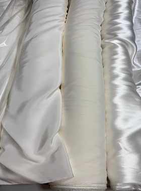 白色丝绸布料重磅整卷19姆米真丝素绉缎弹力缎100桑蚕丝 特价