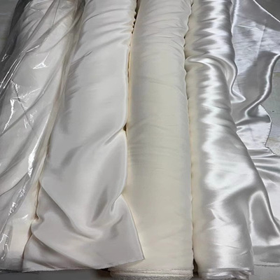 白色丝绸真丝素绉缎特价清仓