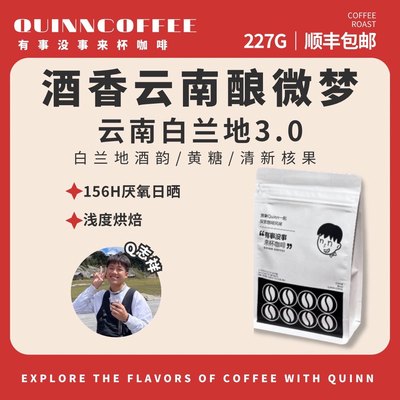 Quinncoffee 日晒云南【白兰地3.0】精品手冲咖啡豆新鲜烘焙227g