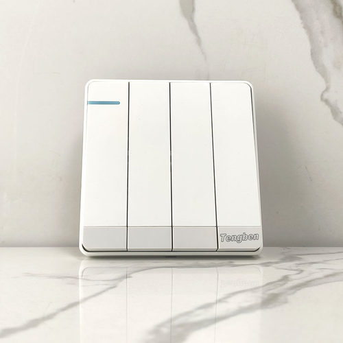 藤本开关插座86型暗装面板超大板四开单控四位双控电源按钮开关