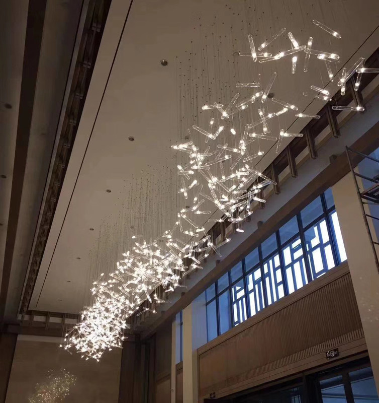 工厂定制灯具发光玻璃管吊灯售楼处大厅大吊灯过道灯休闲区造型灯