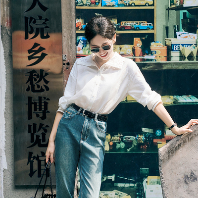 休闲时尚百搭通勤职场衬衫