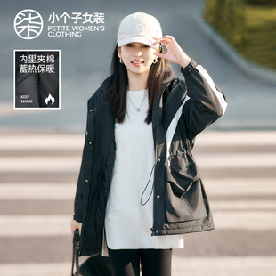 柒量一裁小个子黑色外套工装派克服秋冬巨好看的休闲外套3450