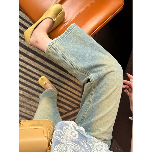 柒量一裁小个子蓝色牛仔裤