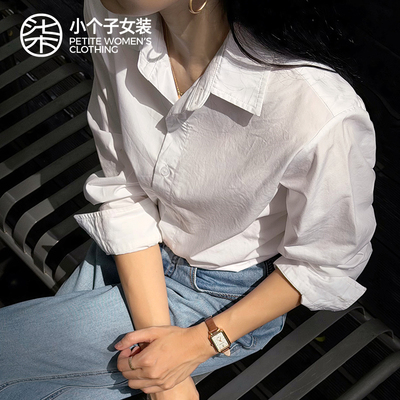 柒量一裁小个子翻领双色衬衫外套