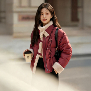 柒量一裁小个子红色棉服外套立领女装冬独特漂亮的初冬外套3146