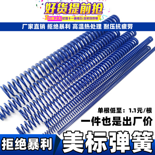 300mm长度美标弹簧蓝色矩形压簧