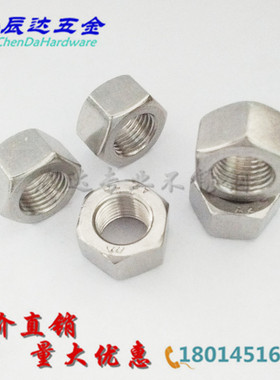 304不锈钢六角细牙螺母细牙螺帽M6M8M10*1M12M14M16M18M20M24*1.5