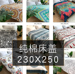 欧美风格绗缝床单 外贸加大2米5 纯棉高档精选绗缝被床盖夹棉清仓