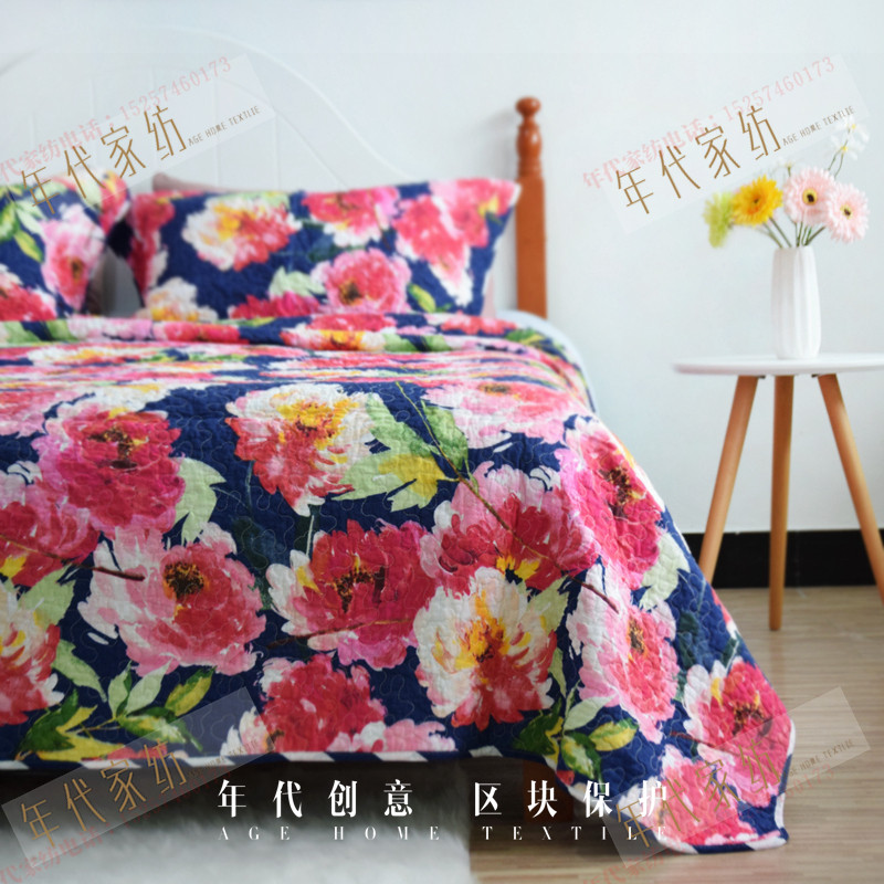 精致纯棉夏凉被欧美田园外贸绗缝夹棉三件套空调被毯子衍缝被包邮|ruв категории постельные принадлежности, слое покрытия - от Buy2taobao.com для оказания профессиональной услуги покупки агента Taobao