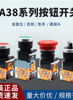 正泰按钮开关LA38-11BN电源自复位LAY39-11急停自锁启动停止点动