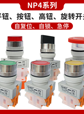 正泰按钮开关自复位NP4-11BN自锁11BNZS急停两三档开关按钮11M11X