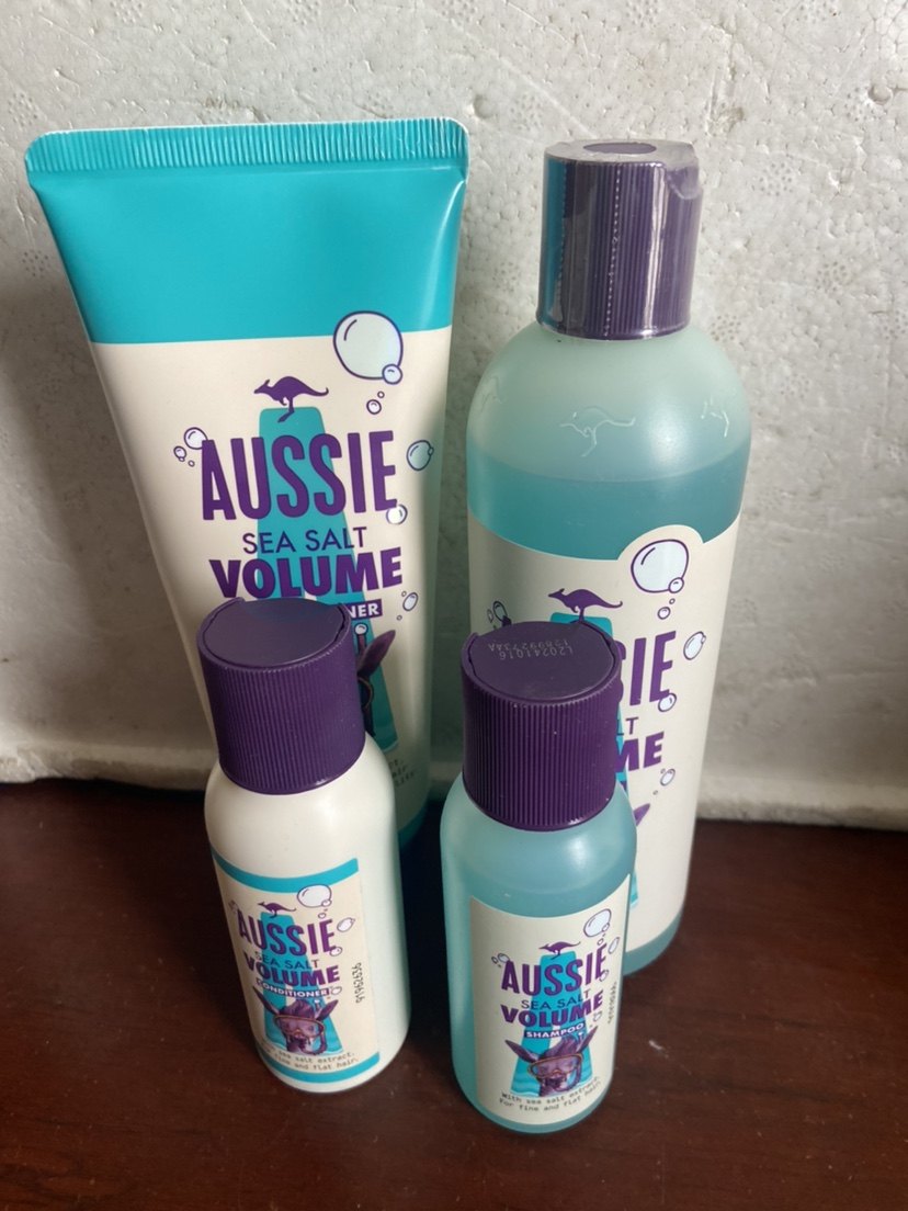 aussie澳丝袋鼠海盐小蓝瓶洗发水护发素套装丰盈蓬松去油体验