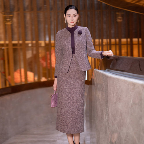 时尚毛呢小香风套装裙女冬季新款